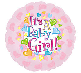 It&#039;s a Girl Foot Prints Mylar Balloon