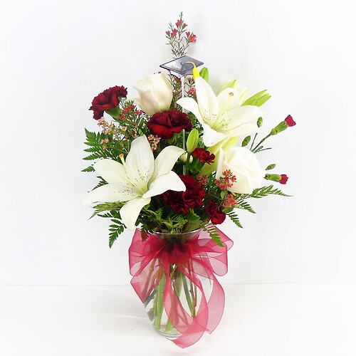 Maroon &amp;amp; White  Bouquet