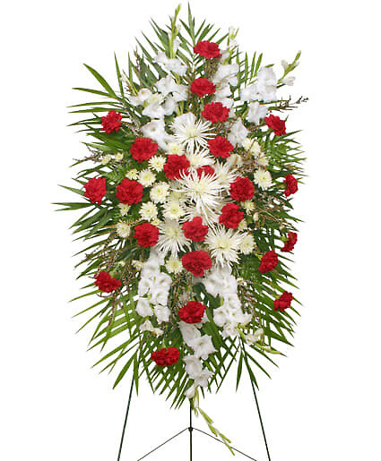 Graceful Red &amp;amp; White Standing Spray