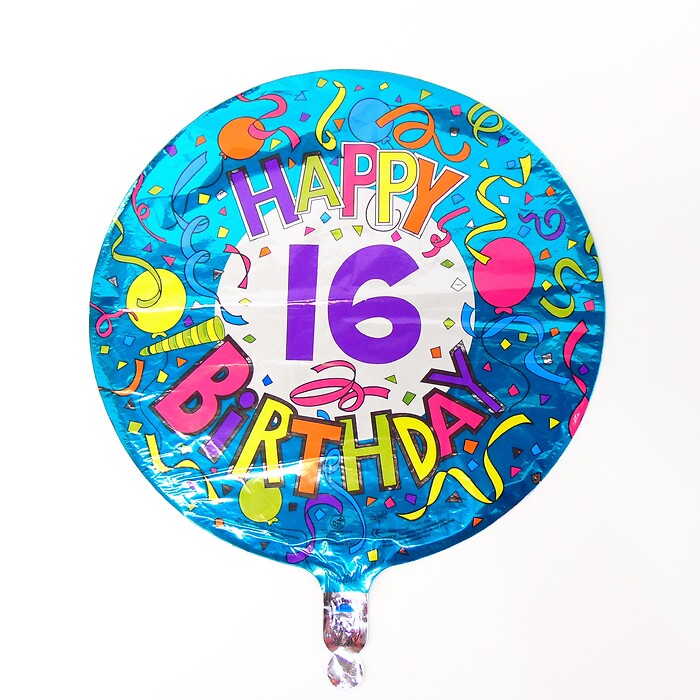 16th Birthday Mylar Balloon
